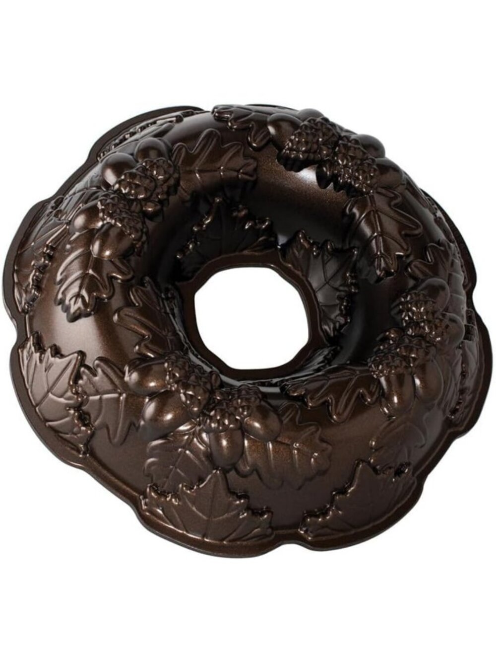 Autumn Wreath Bundt Pan - 10 Cup Capacity, Bronze Finish for Festive Baking